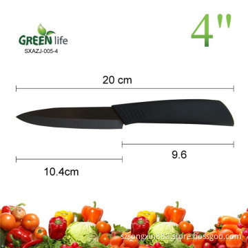 1-Piece 4 inch ceramic utility knife with soft handle,black blade&handle for Kitchen